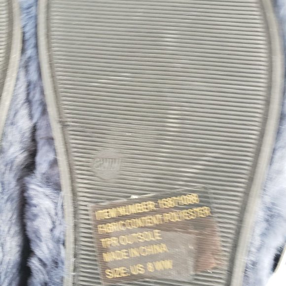 Torrid Slip On Fuzzy Slippers Double Band Faux Fur House Shoes Size 8 - Picture 11 of 13